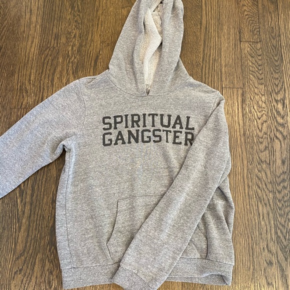 Spiritual Gangster Tops - Gray spiritual gangster sweatshirt/hoodie
